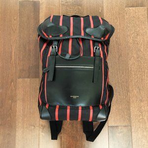 Givenchy Men's Rider Backpack in Black Red Stipes